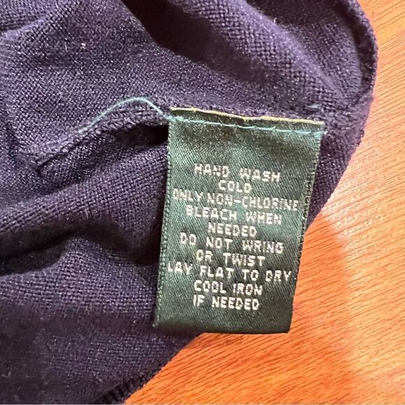 Ralph Lauren navy and white/cream silk tank top - Picture 5 of 6